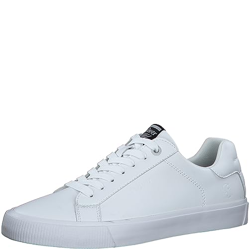 s.Oliver Herren Sneaker flach aus Kunstleder Freizeit Weiß (White), 41 von s.Oliver