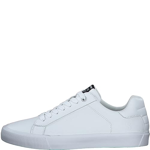 s.Oliver Herren Sneaker flach aus Kunstleder Freizeit Weiß (White), 41 von s.Oliver