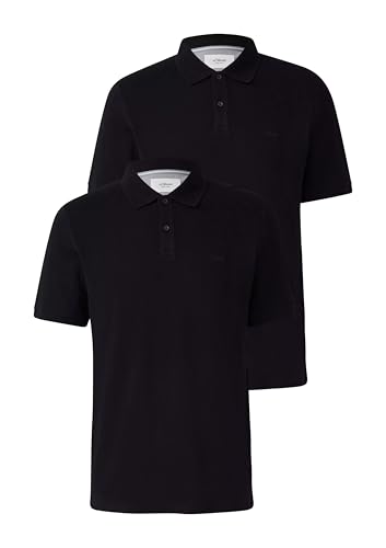 s.Oliver Herren Poloshirt (DE/NL/SE/PL, Alphanumerisch, L, Regular, Regular, 2 x Black) von s.Oliver