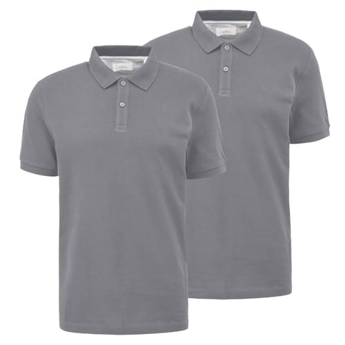 s.Oliver Herren Poloshirt (DE/NL/SE/PL, Alphanumerisch, M, Regular, Regular, 2 x grau) von s.Oliver