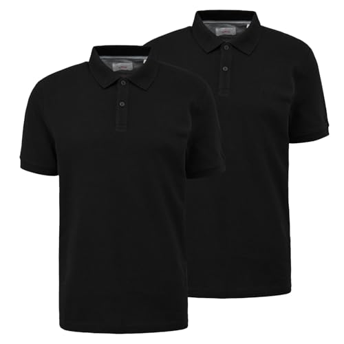 s.Oliver Herren Poloshirt (DE/NL/SE/PL, Alphanumerisch, M, Regular, Regular, 2 x schwarz) von s.Oliver