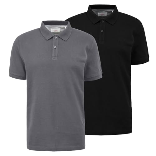 s.Oliver Herren Poloshirt (DE/NL/SE/PL, Alphanumerisch, XXL, Regular, Regular, grau/schwarz) von s.Oliver