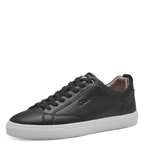 s.Oliver Herren Sneaker flach Bequem Vegan, Schwarz (Black), 40 von s.Oliver