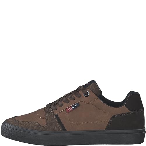 s.Oliver Herren Sneaker flach Freizeit mit Schnürsenkeln Braun (Cognac), 40 von s.Oliver