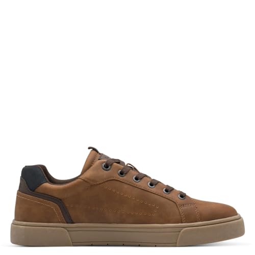 s.Oliver Herren Sneaker flach Low Top Vegan, Braun (Cognac), 42 EU von s.Oliver