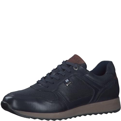 s.Oliver Herren Sneaker flach Low Top aus Leder, Blau (NAVY), 40 von s.Oliver