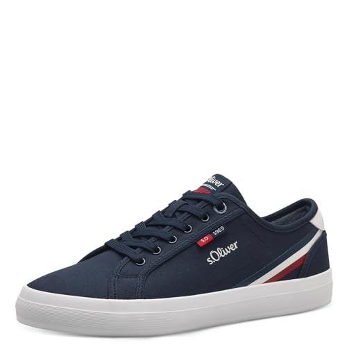 s.Oliver Herren Sneaker flach aus Stoff Leicht, Blau (Navy), 44 von s.Oliver