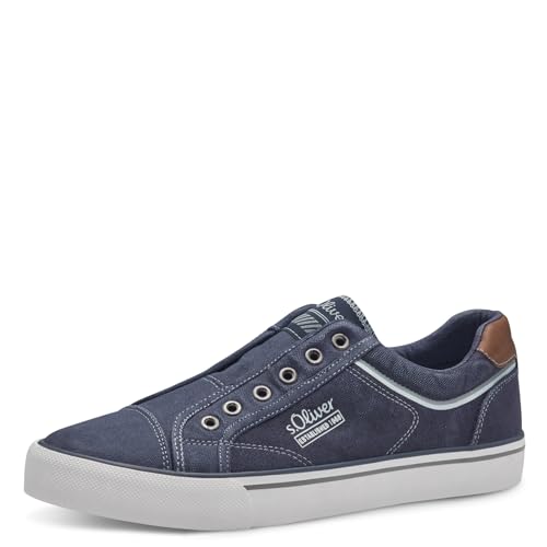 s.Oliver Herren Sneaker flach ohne Schnürsenkel Freizeit, Blau (Navy), 41 von s.Oliver