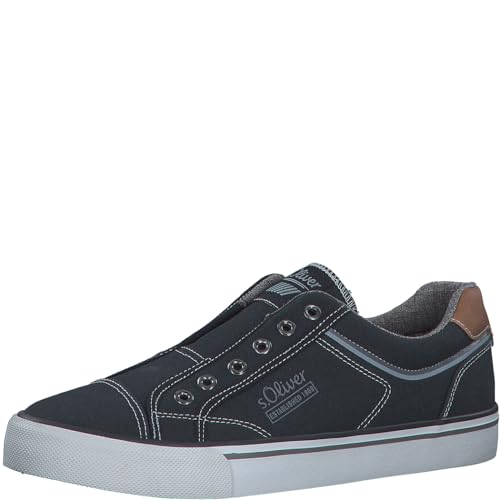 s.Oliver Herren Sneaker flach ohne Schnürsenkel Freizeit, Schwarz (Black), 41 von s.Oliver