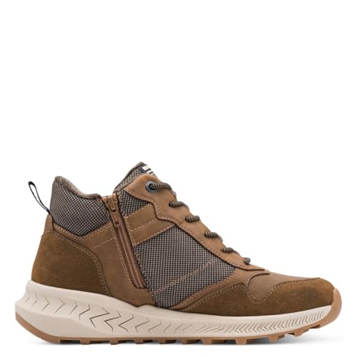 s.Oliver Herren Sneaker hoch mit Fütterung Wasserabweisend Freizeit, Braun (Cognac Comb.), 42 EU von s.Oliver