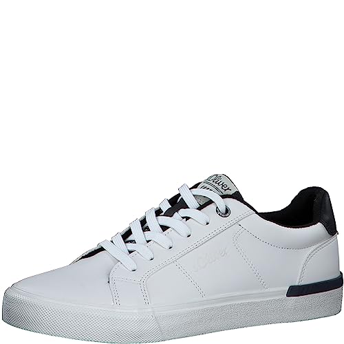 s.Oliver Herren Sneaker modern Freizeit Schnürschuh 5-13630-41, Größe:43 EU, Farbe:Weiß von s.Oliver