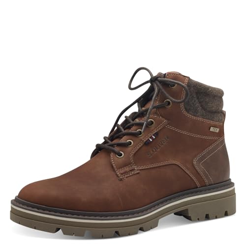 s.Oliver Herren Stiefel zum Schnüren Wasserabweisend Vegan, Braun (Cognac), 41 EU von s.Oliver