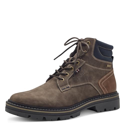 s.Oliver Herren Stiefel zum Schnüren Wasserabweisend Vegan, Braun (Mud), 42 EU von s.Oliver