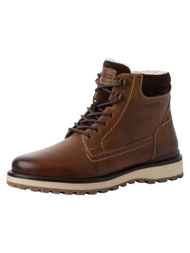 s.Oliver Herren Stiefel zum Schnüren aus Leder Gefüttert, Braun (Cognac), 45 EU von s.Oliver