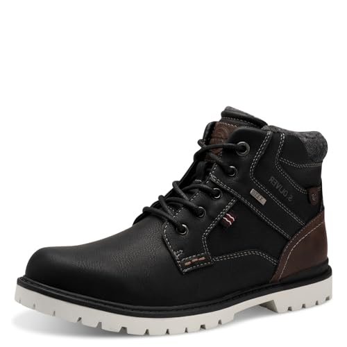 s.Oliver Herren Stiefel zum Schnüren mit Reißverschluss Wasserabweisend, Schwarz (Black), 45 EU von s.Oliver