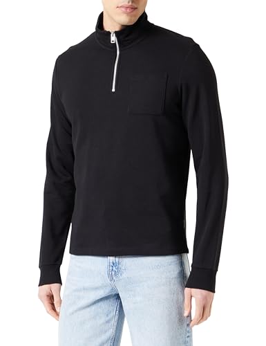 s.Oliver Herren Sweatshirt mit Stehkragen Black, L von s.Oliver