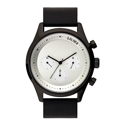 s.Oliver HerrenArmbanduhr Analog Quarz Leder SO-3721-LM von s.Oliver