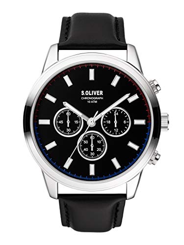 s.Oliver HerrenArmbanduhr Chronograph Quarz Leder SO-3858-LC von s.Oliver