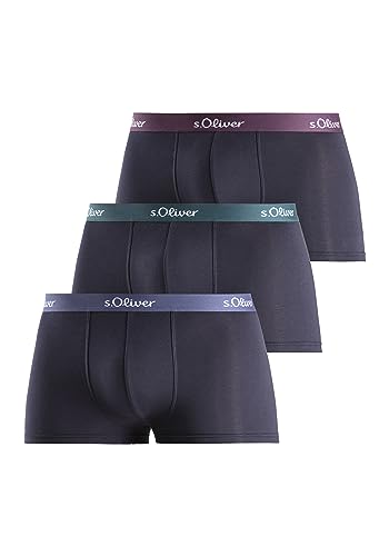 s.Oliver Herren Boxer Basic_1 Boxershorts, 3X Navy gekontert, S (3er Pack) von s.Oliver