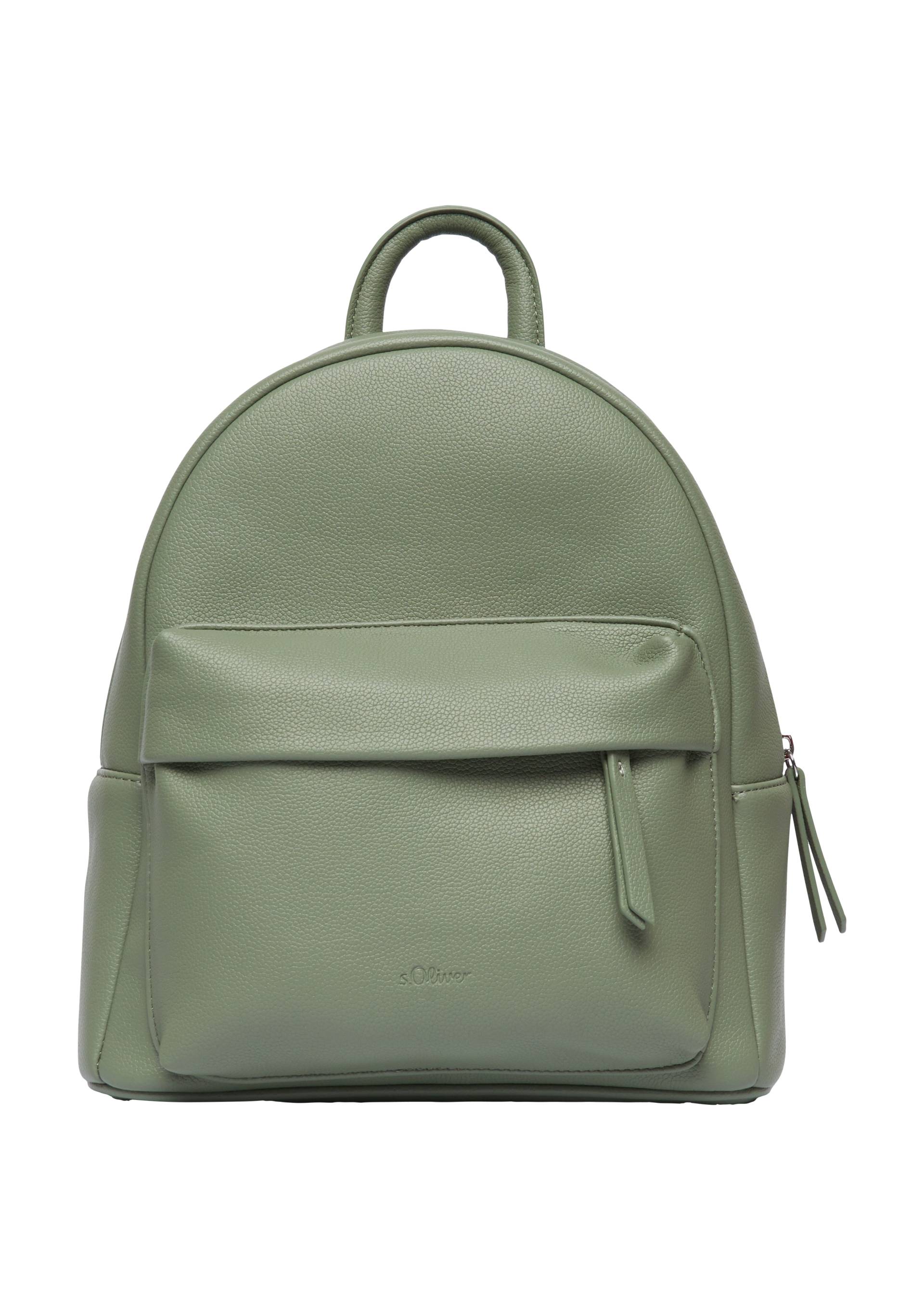s.Oliver - Hochwertiger Lederrucksack mit Logo-Prägung und längenverstellbarem Schulterriemen, Damen, grün s.Oliver - Hochwertiger Lederrucksack mit Logo-Prägung und längenverstellbarem Schulterriemen, Damen, grün von s.Oliver