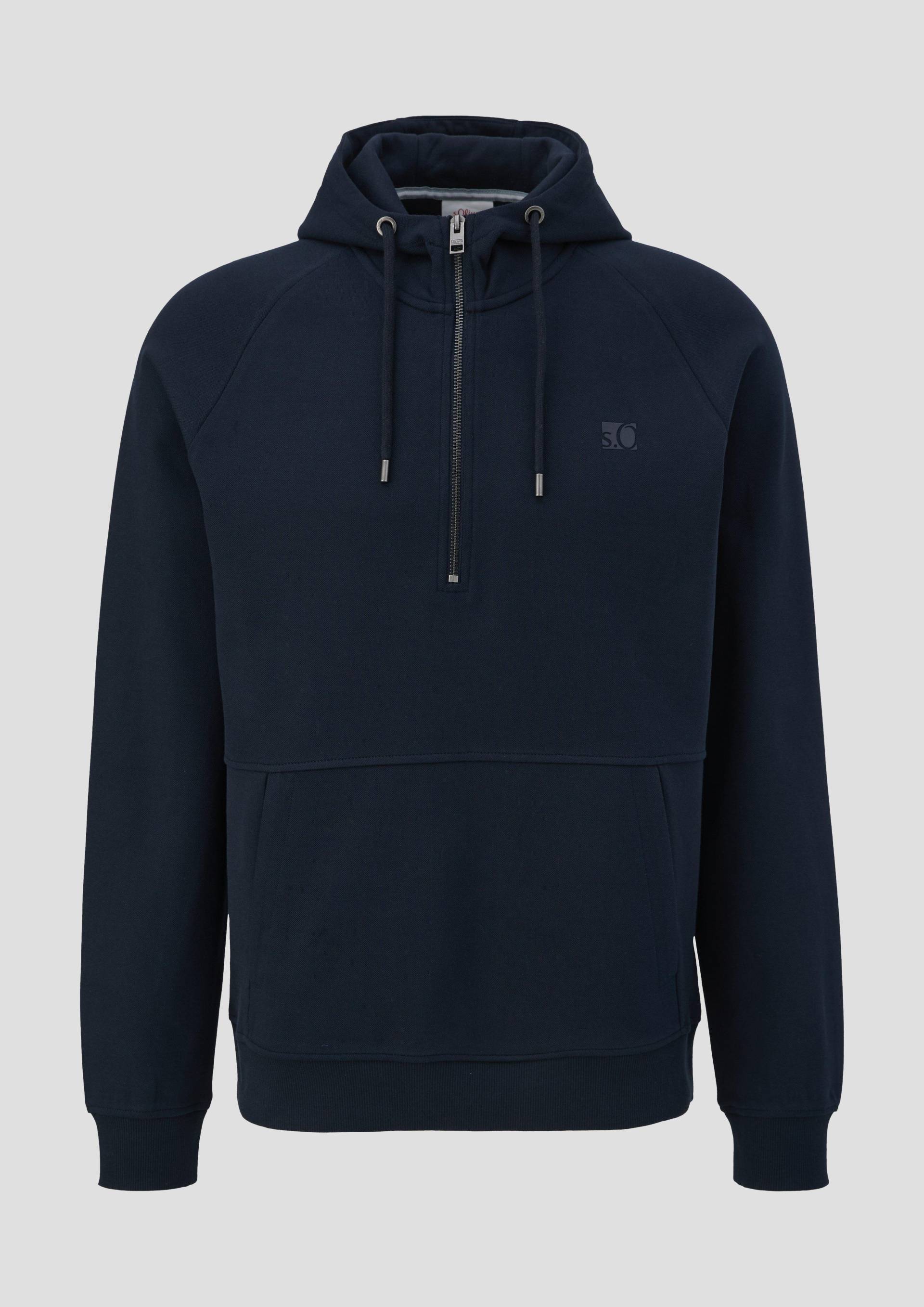 s.Oliver - Hoodie-Sweatshirt aus Baumwollmix, Herren, blau von s.Oliver