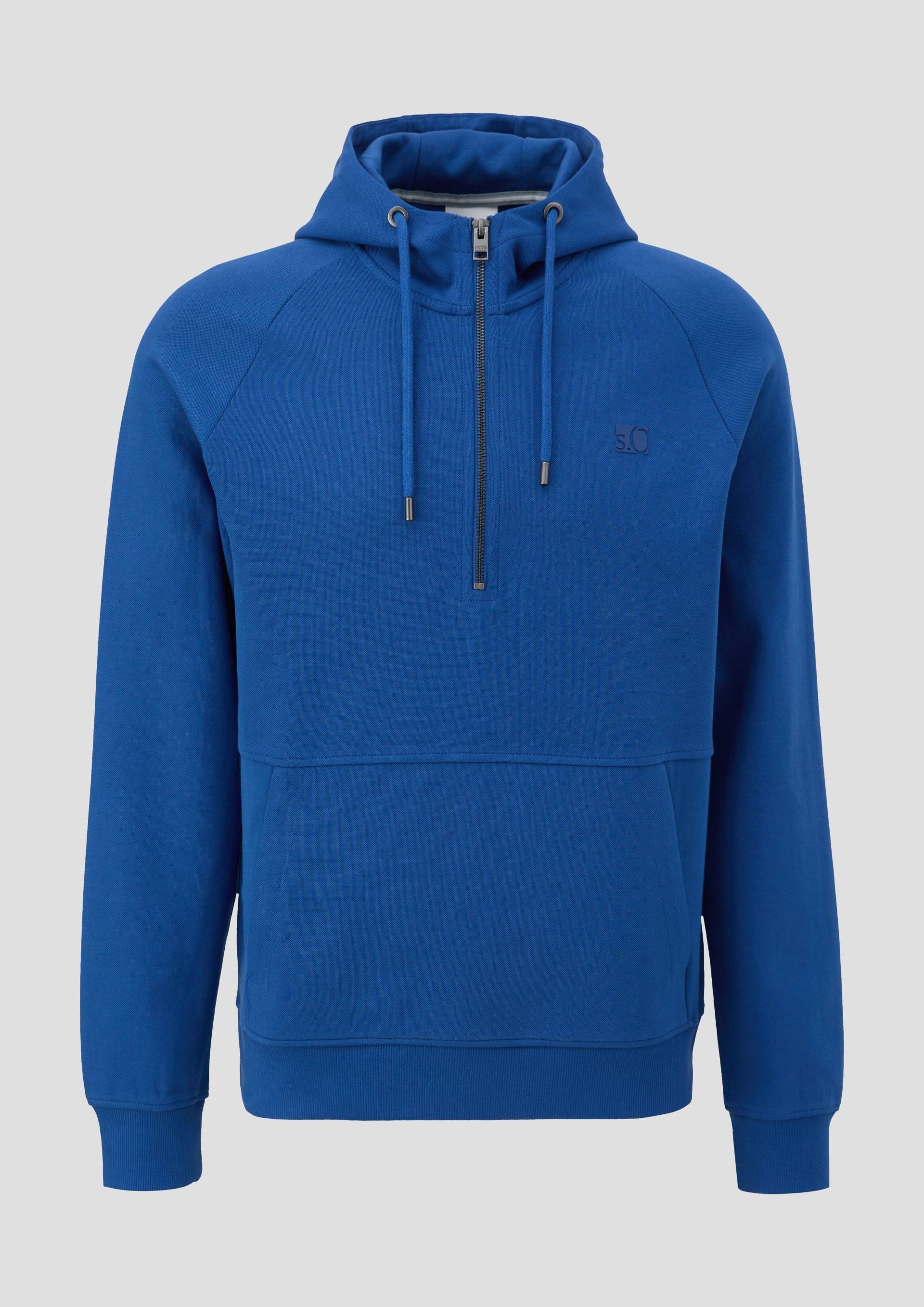 s.Oliver - Hoodie-Sweatshirt aus Baumwollmix, Herren, blau von s.Oliver