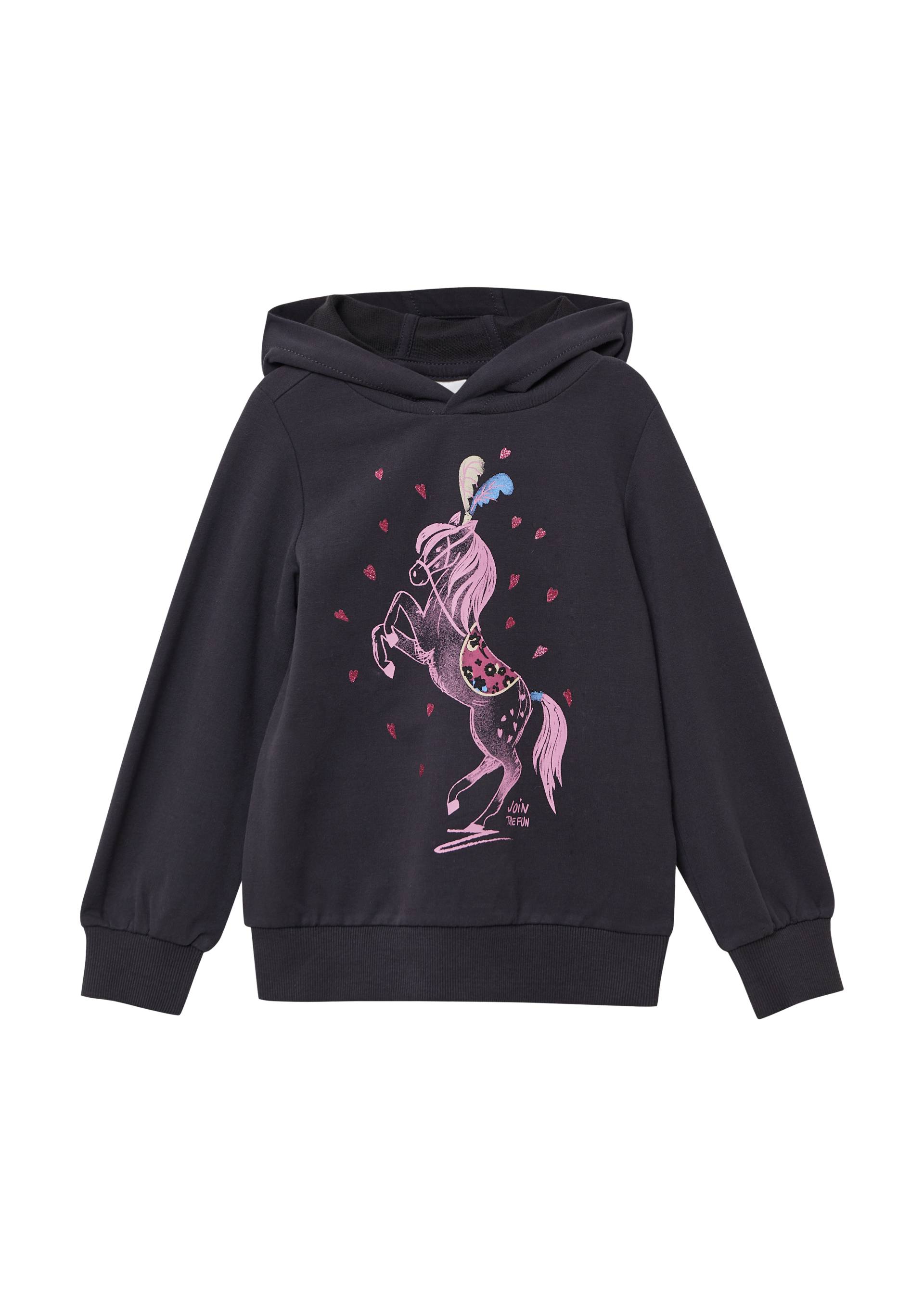 s.Oliver - Hoodie mit Glitzer-Frontprint und kuscheliger Innenseite, Kinder, grau s.Oliver - Hoodie mit Glitzer-Frontprint und kuscheliger Innenseite, Kinder, grau von s.Oliver