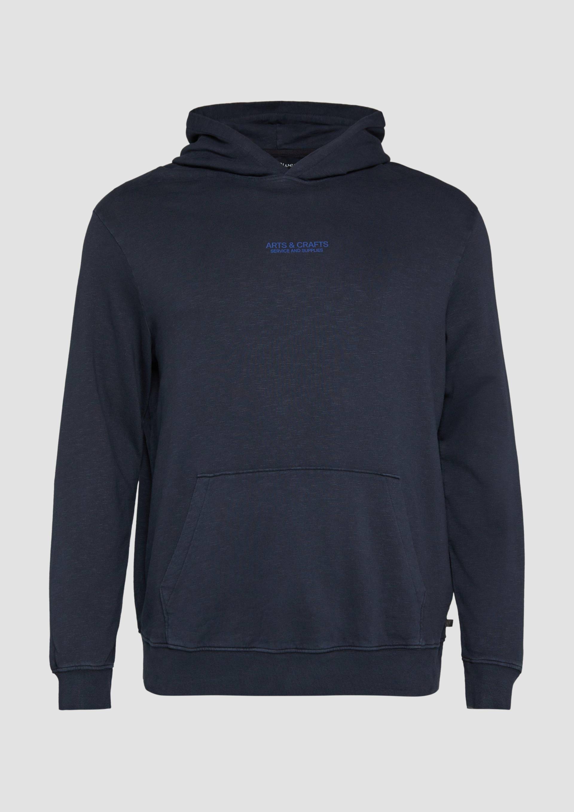 s.Oliver - Hoodie mit Flammgarn-Struktur im Relaxed Fit, Herren, blau von s.Oliver