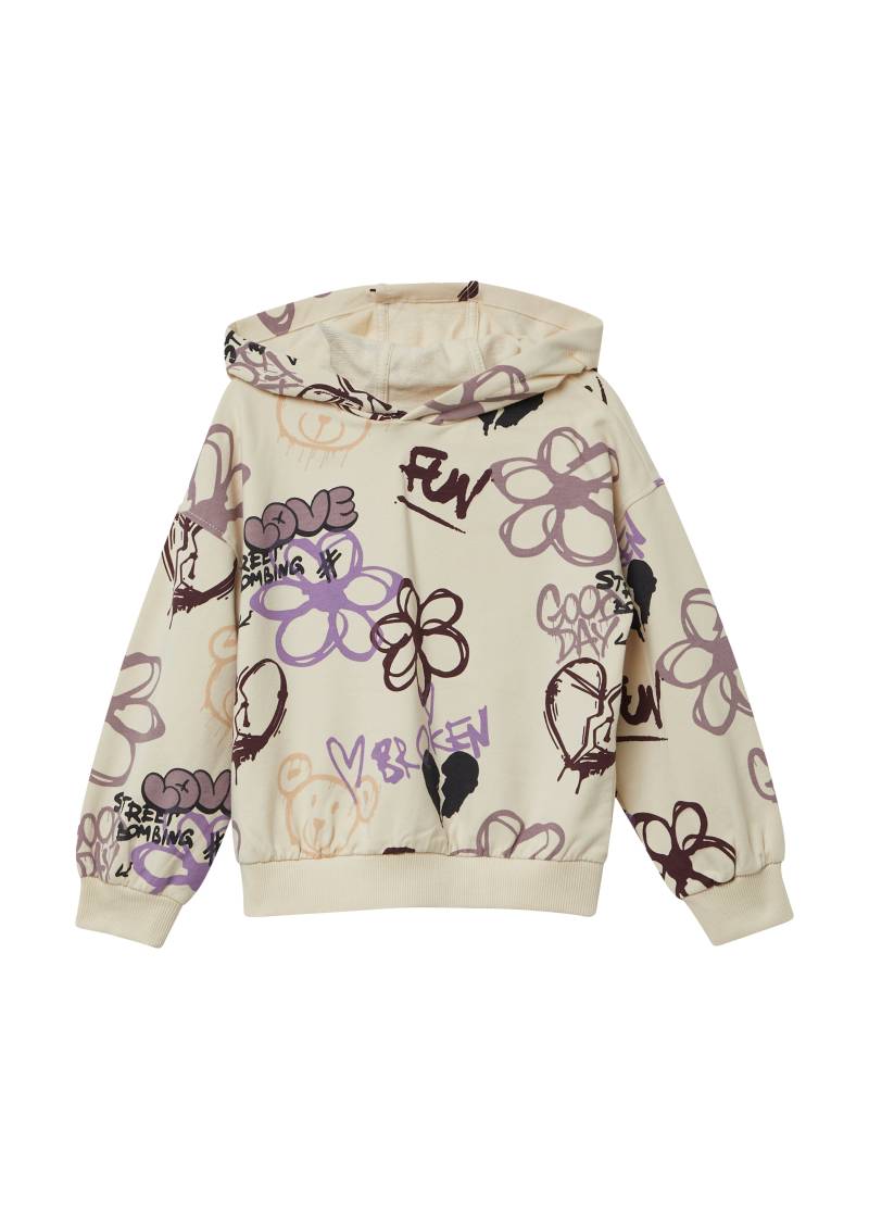 s.Oliver - Hoodie mit All-over-Print im Graffiti-Stil, Kinder, creme|mehrfarbig von s.Oliver