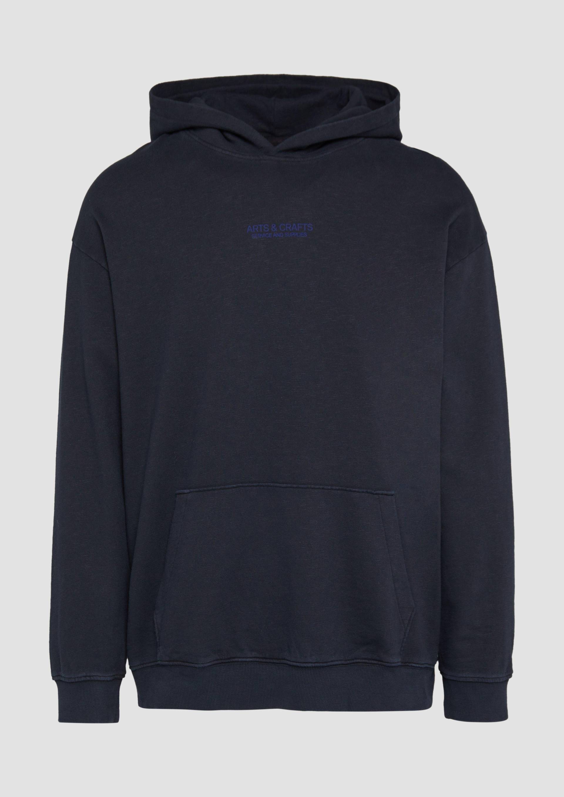 s.Oliver - Hoodie mit Flammgarn-Struktur im Relaxed Fit, Herren, blau von s.Oliver