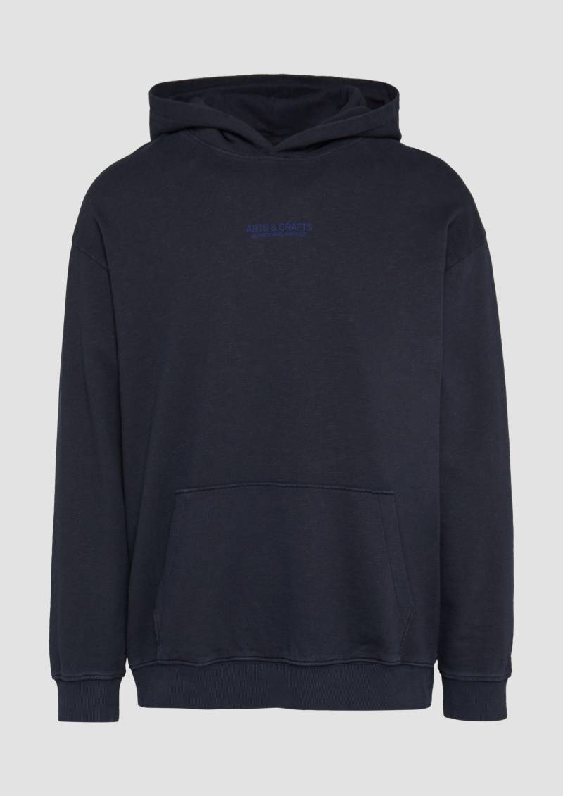 s.Oliver - Hoodie mit Flammgarn-Struktur im Relaxed Fit, Herren, blau von s.Oliver