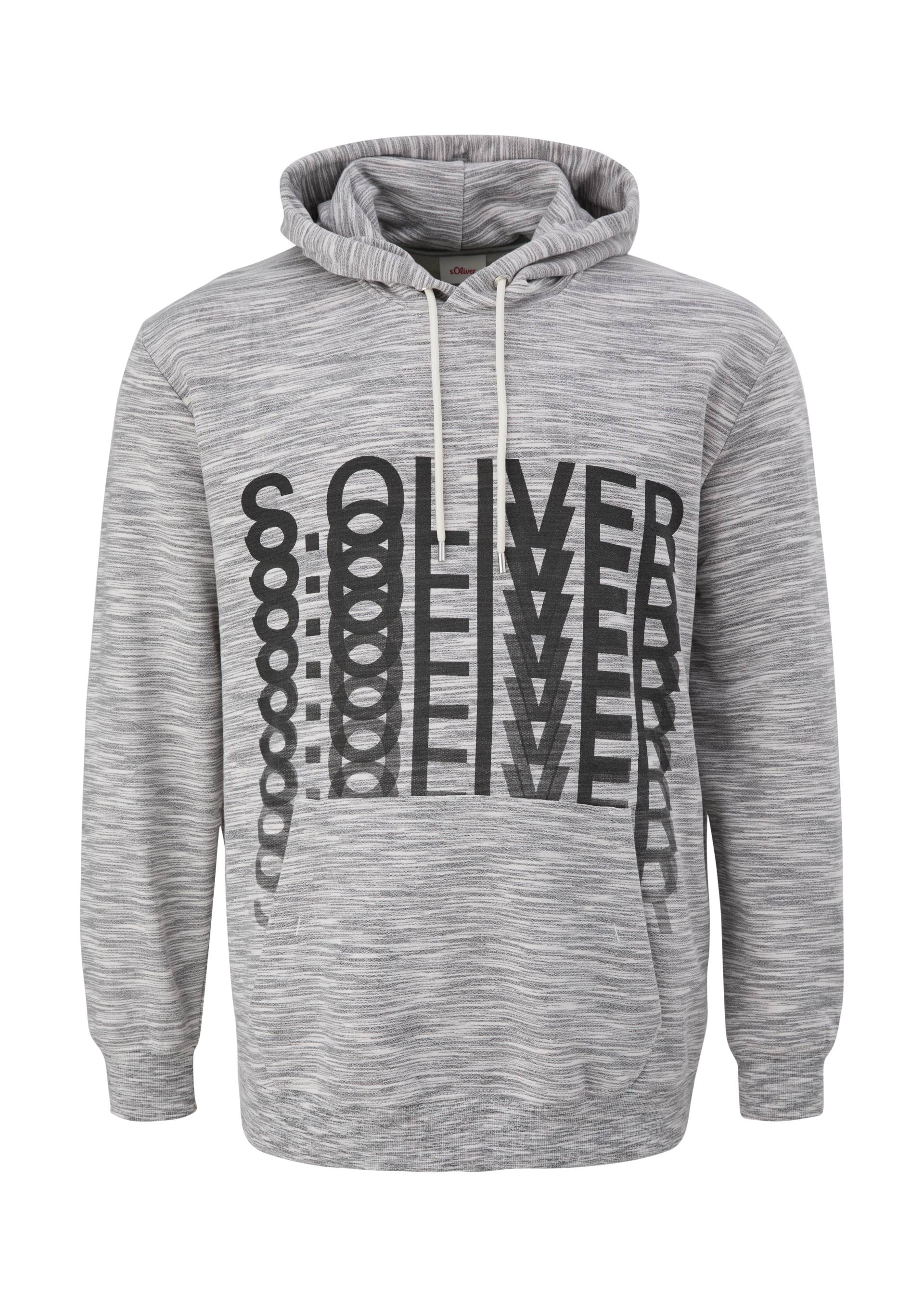 s.Oliver - Hoodie mit Frontprint, Herren, grau von s.Oliver