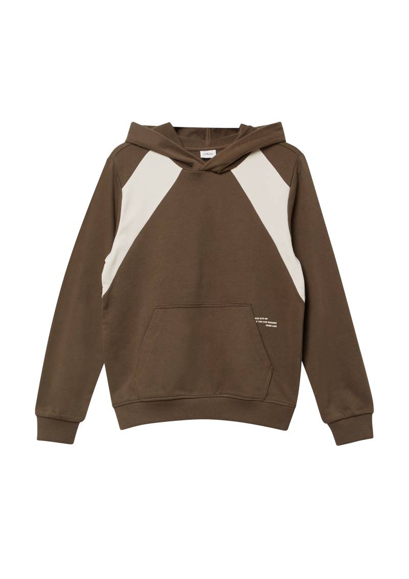 s.Oliver - Hoodie mit Kontrast-Details und großem Back-Print, Jungen, braun von s.Oliver