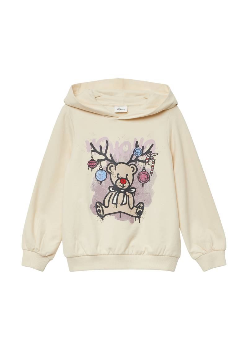 s.Oliver - Hoodie mit Weihnachtsprint, Kinder, Beige von s.Oliver