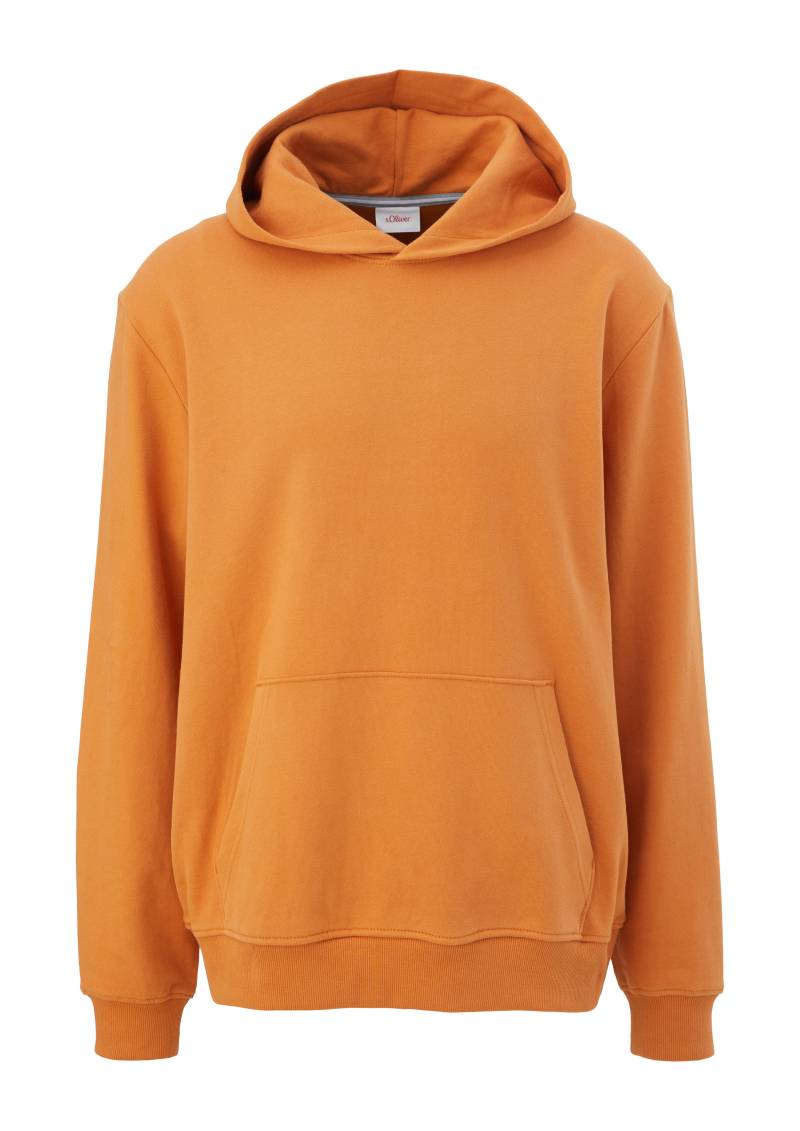 s.Oliver - Hoodie mit gummiertem Print, Herren, Orange von s.Oliver