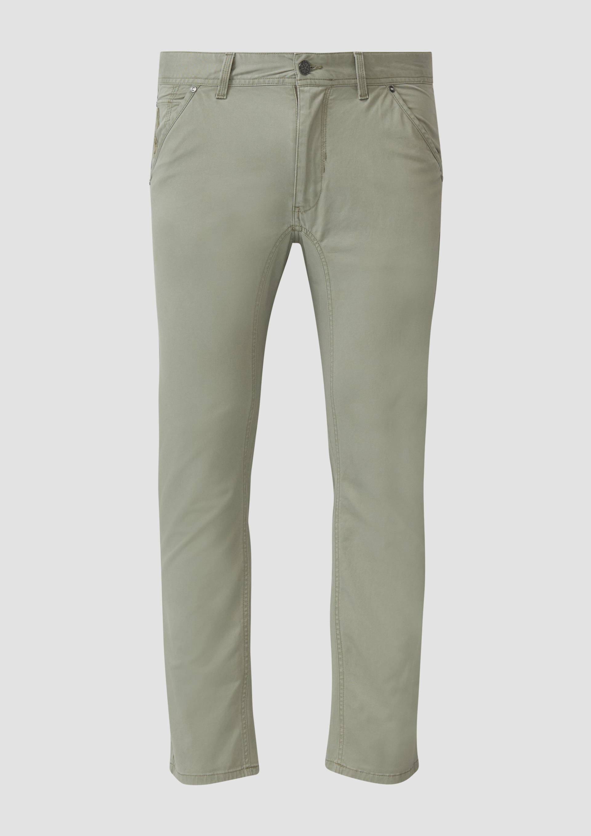 s.Oliver - Baumwollhose aus Twill mit Ziernaht, Herren, Grün von s.Oliver