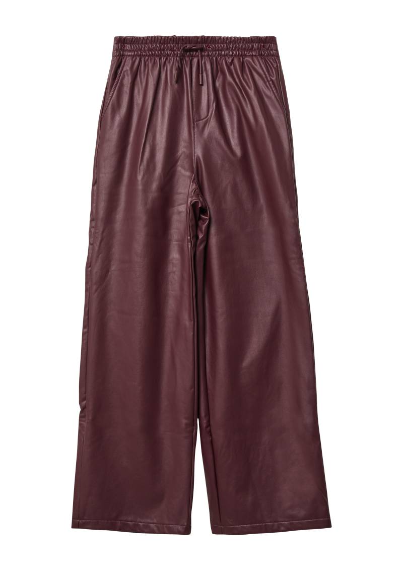 s.Oliver - Hose in Lederoptik mit weitem Bein und Elastikbund / soft & warm inside, Mädchen, rot von s.Oliver