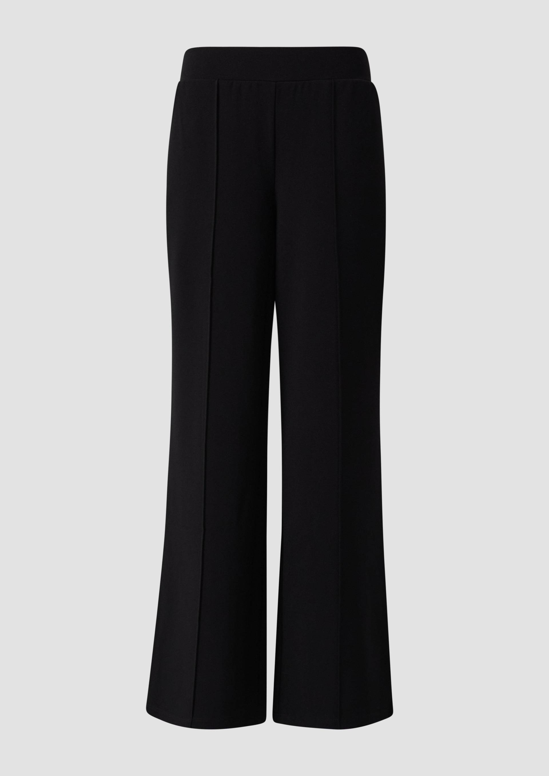 s.Oliver - Wide-Leg-Hose mit Eingrifftaschen und Elastikbund, Damen, schwarz von s.Oliver
