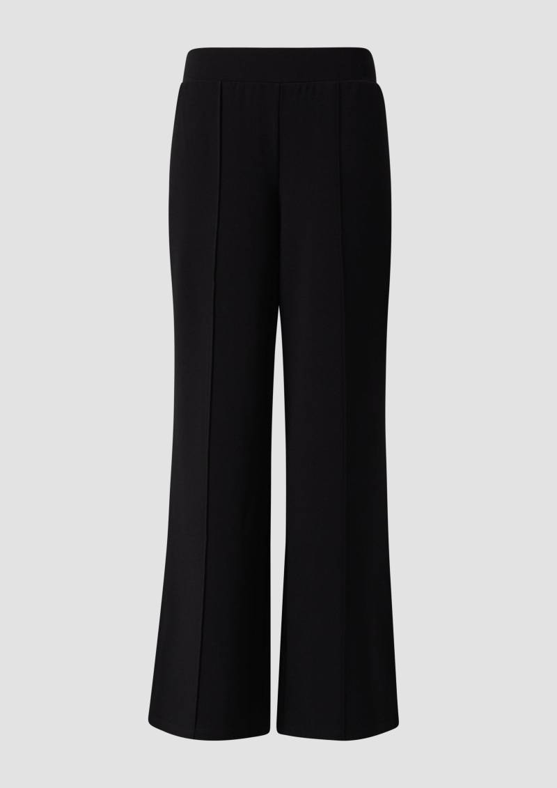 s.Oliver - Wide-Leg-Hose mit Eingrifftaschen und Elastikbund, Damen, schwarz von s.Oliver
