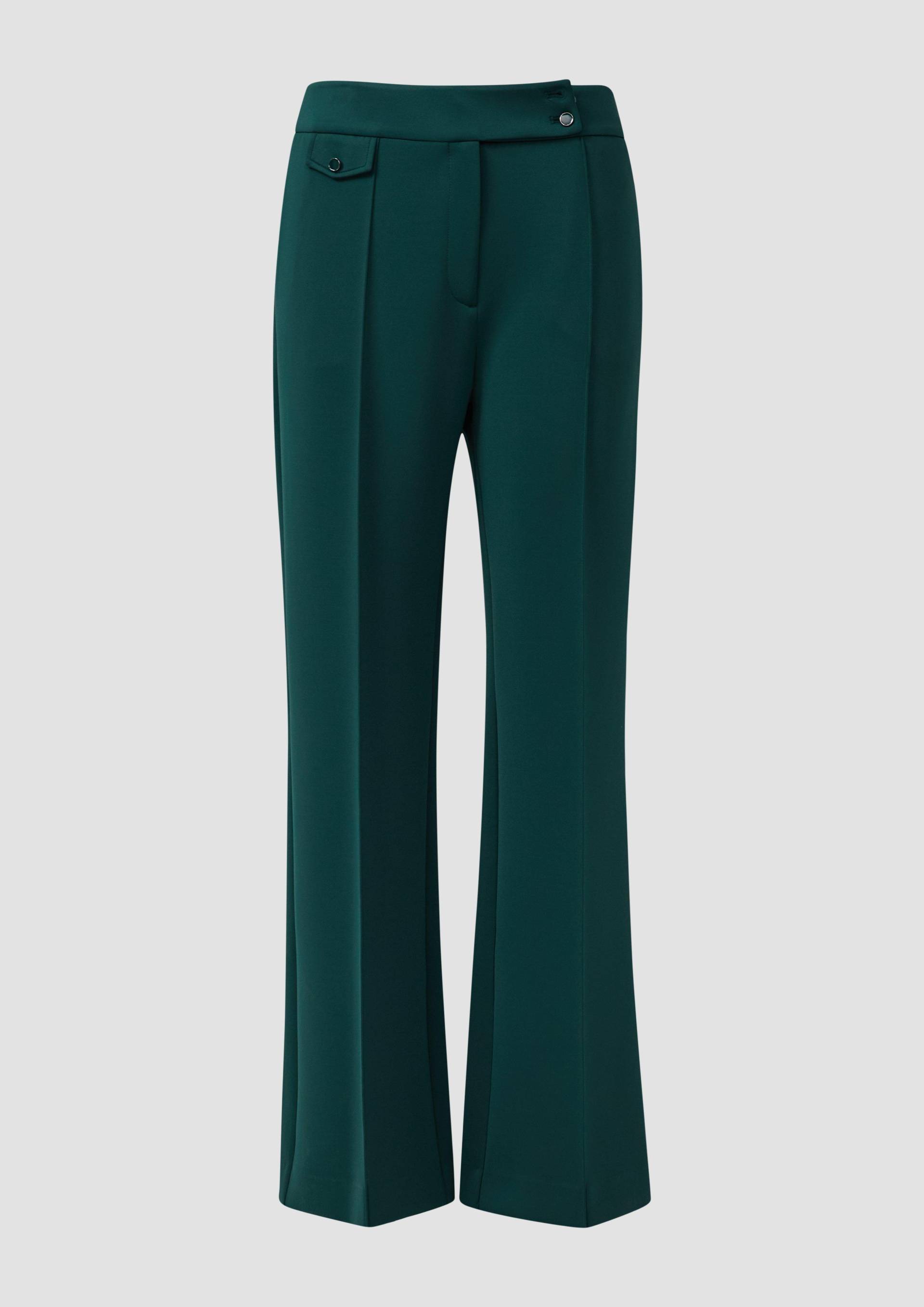 s.Oliver - Hose mit Wide Leg aus Scuba-Stoff, Damen, grün von s.Oliver
