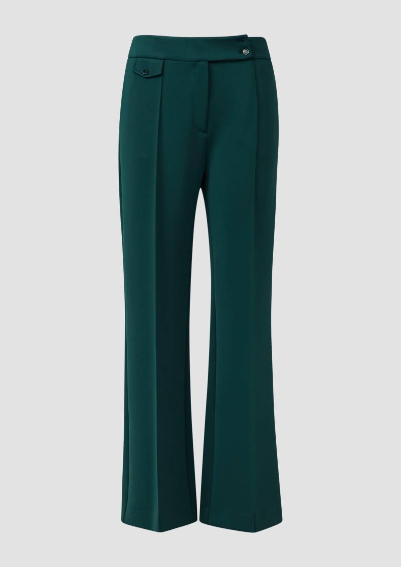 s.Oliver - Hose mit Wide Leg aus Scuba-Stoff, Damen, grün von s.Oliver