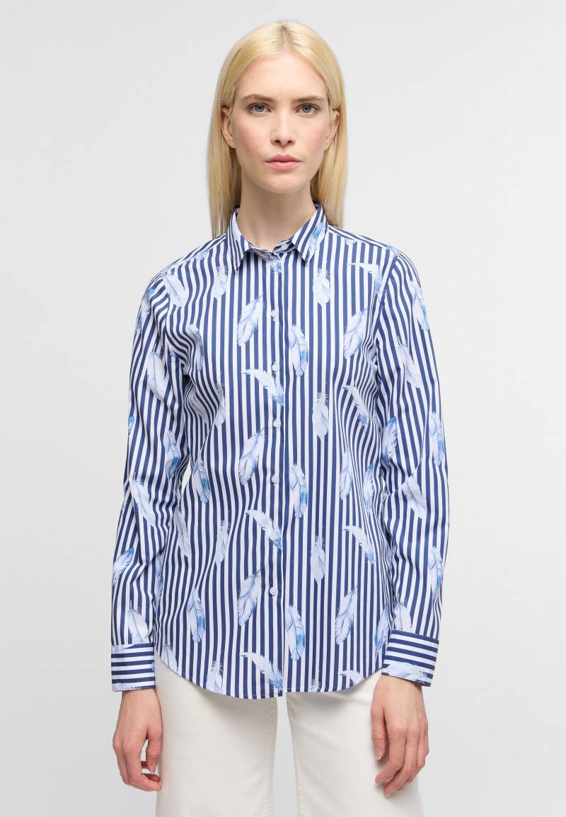 ETERNA - Bluse Popeline Langarm blau von ETERNA