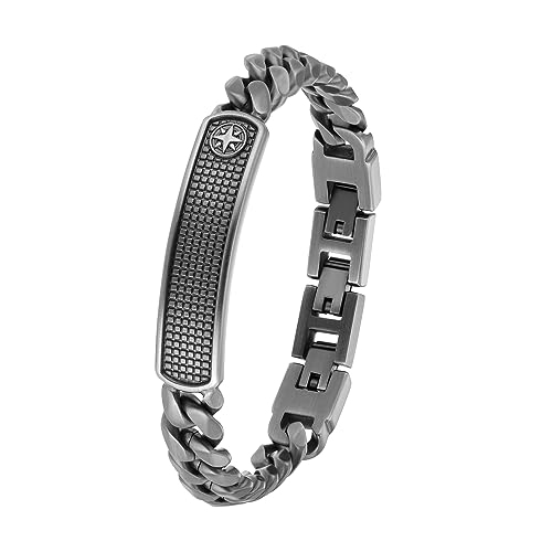 s.Oliver Identarmband Edelstahl Herren Armschmuck, 18,5+1,5+1,5 cm, Grau, Kompass, Kommt in Schmuck Geschenk Box, 2036847 von s.Oliver