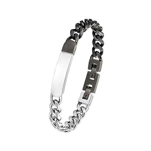 s.Oliver Identarmband Edelstahl Herren Armschmuck, 19,5+1,5 cm, Schwarz, Kommt in Schmuck Geschenk Box, 2033921 von s.Oliver