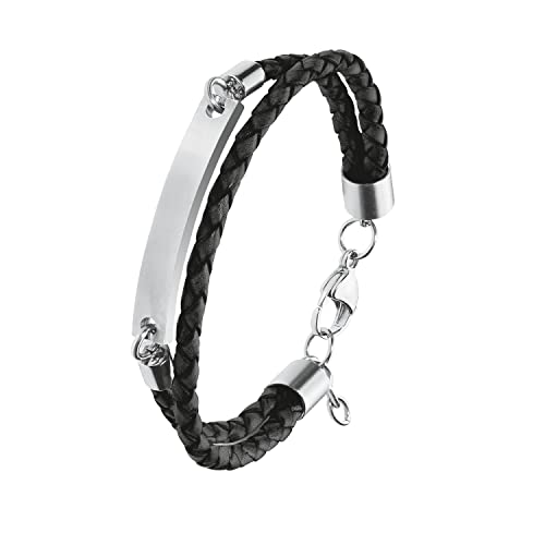 s.Oliver Identarmband Edelstahl Herren Armschmuck, 20+2 cm, Schwarz, Kommt in Schmuck Geschenk Box, 2020903 von s.Oliver