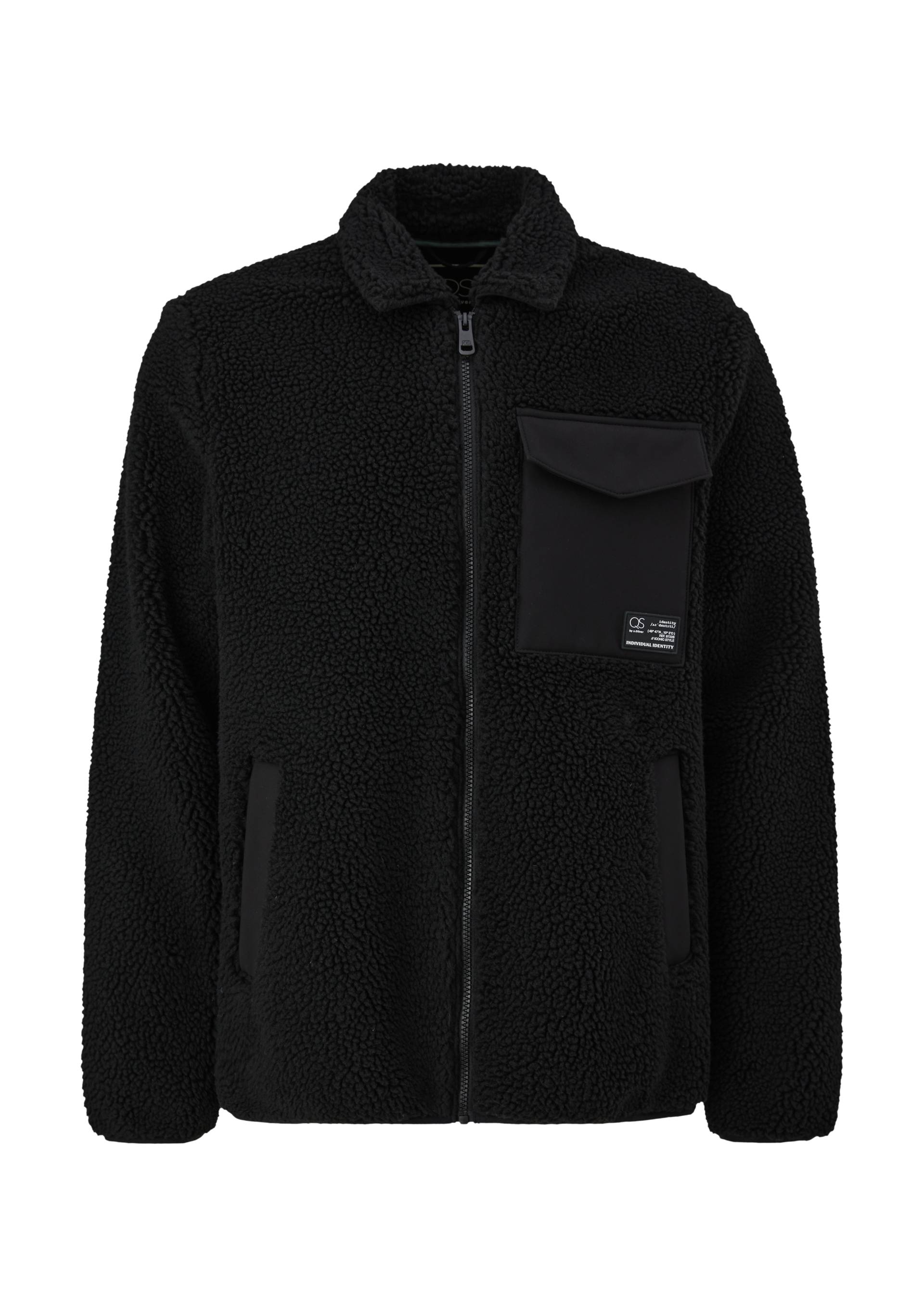 QS - Jacke aus Teddyplüsch, Herren, schwarz von QS