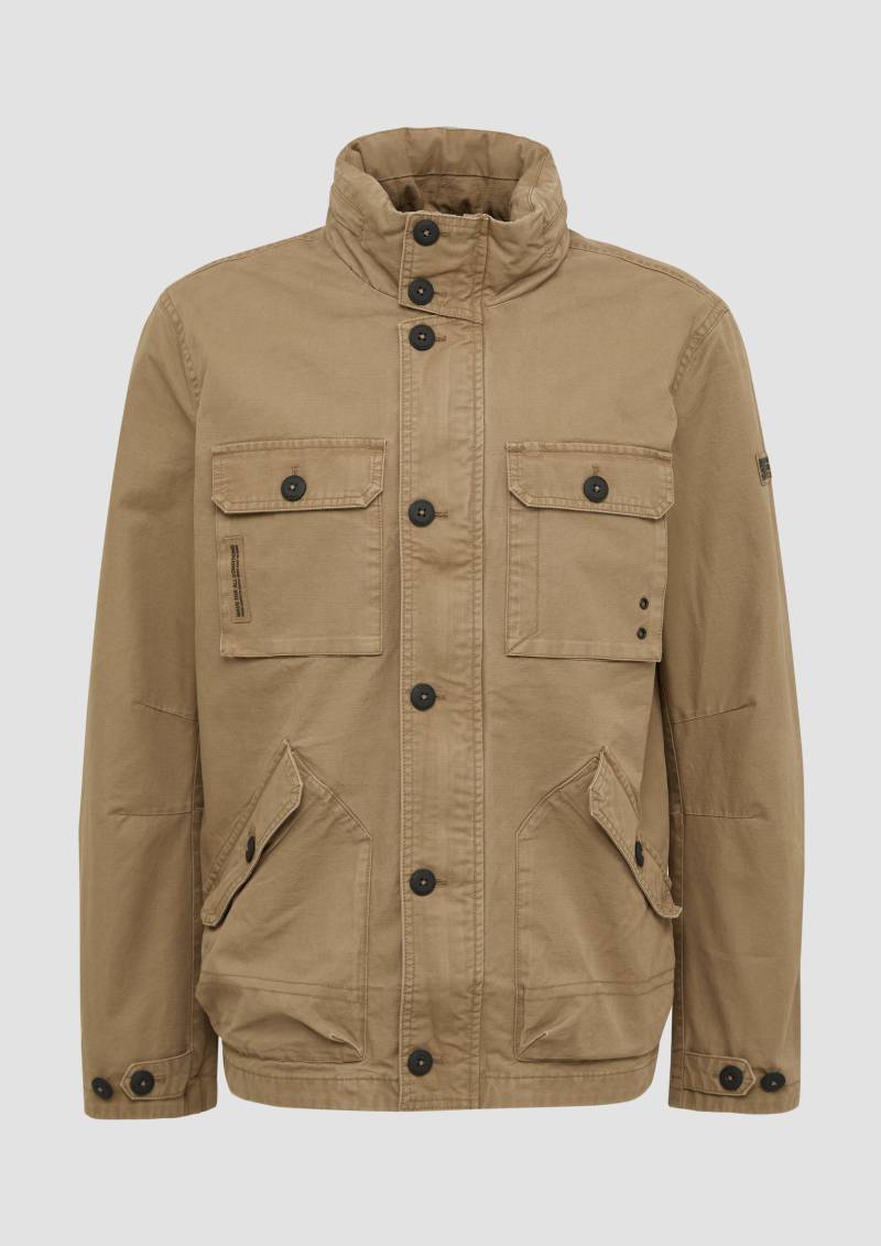 s.Oliver - Jacke im Utility-Stil mit Kapuze im Kragen, Herren, braun von s.Oliver