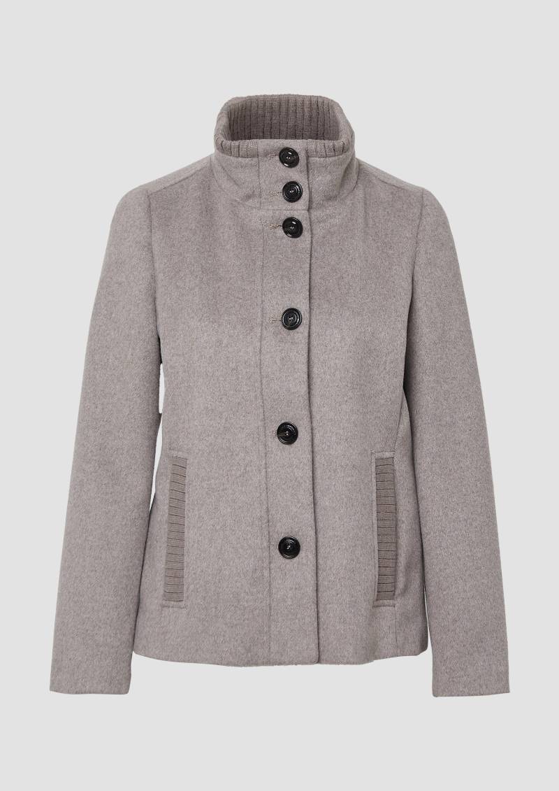 s.Oliver - Jacke aus Wollmix mit Knopfleiste, Damen, beige|braun von s.Oliver