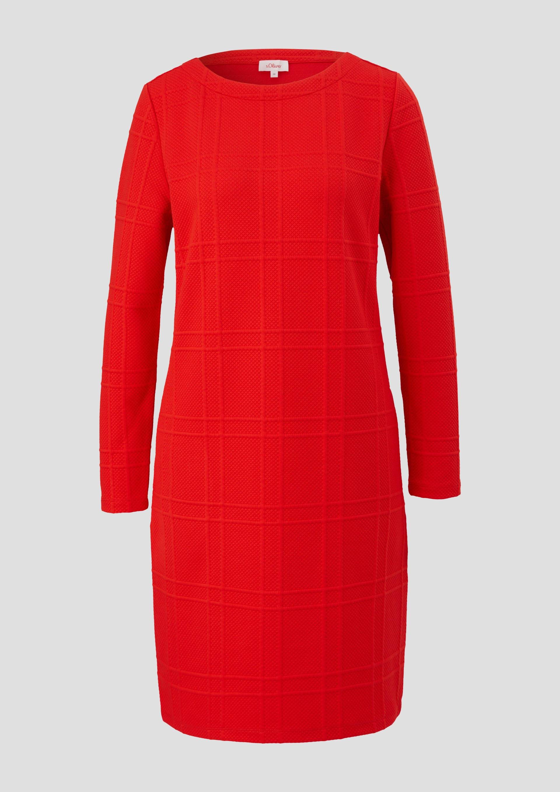 s.Oliver - Jacquard-Kleid mit Viskose, Damen, rot von s.Oliver