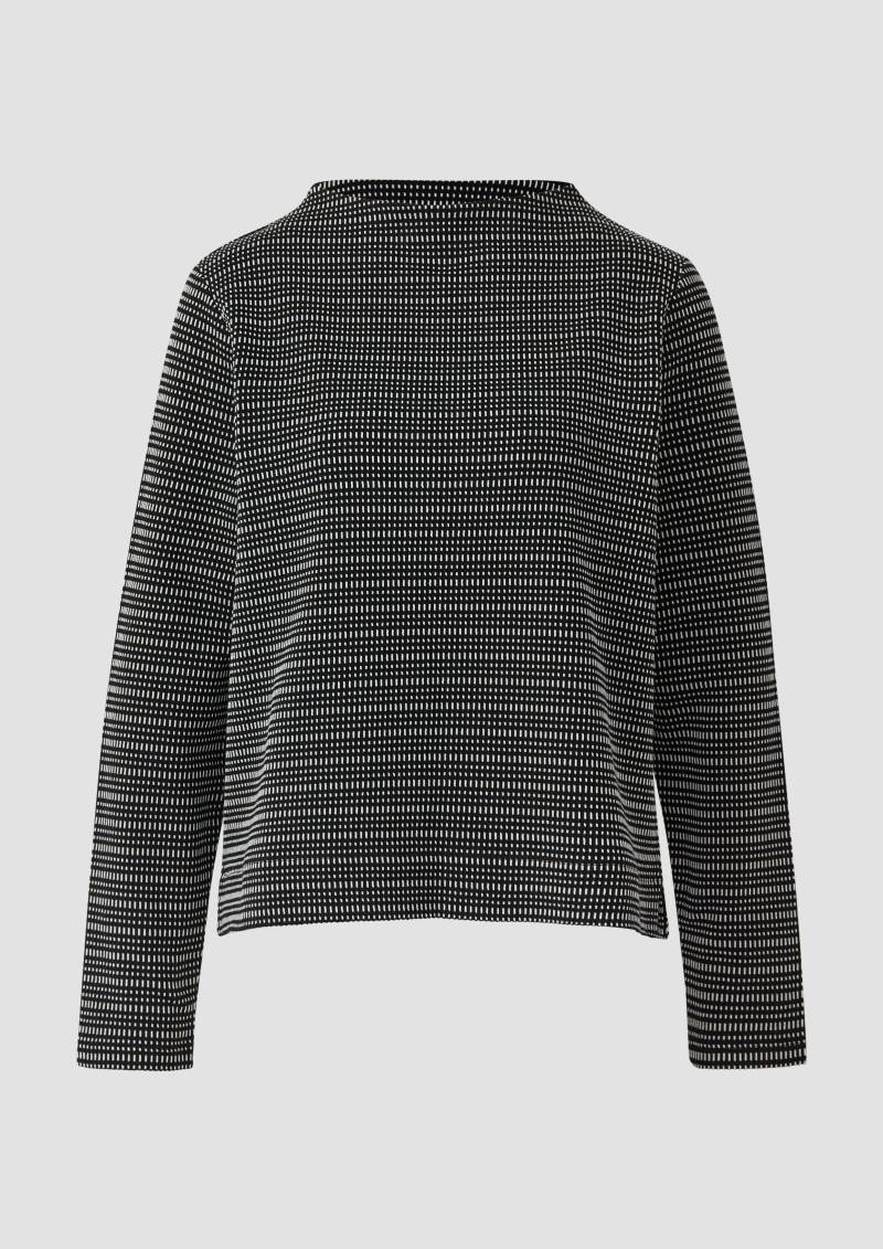 s.Oliver - Jacquard-Pullover im Relaxed Fit, Damen, schwarz von s.Oliver